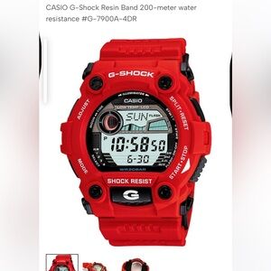 Casio G-Shock Bold Red Digital Watch nwt $122